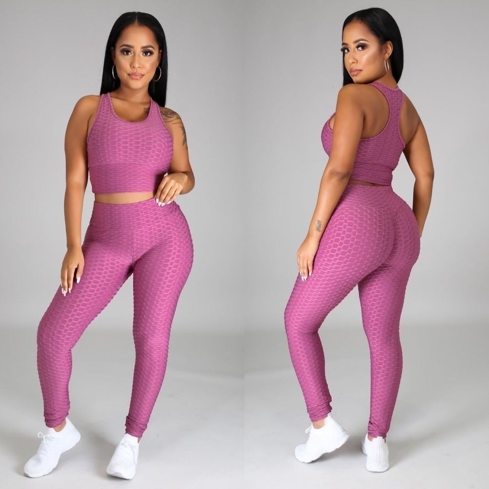 3 left! Put In Work Legging Set - Mauve
